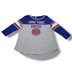 NBA New York Knicks Top Size XL UNK Basketball Graphic Print T-Shirt 3/4 Sleeves